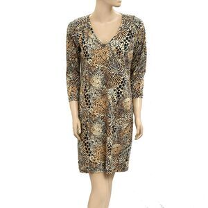 Lilly Pulitzer Tessa Tunic Mini Dress Animal Printed V Neck Cotton S NEW 284809